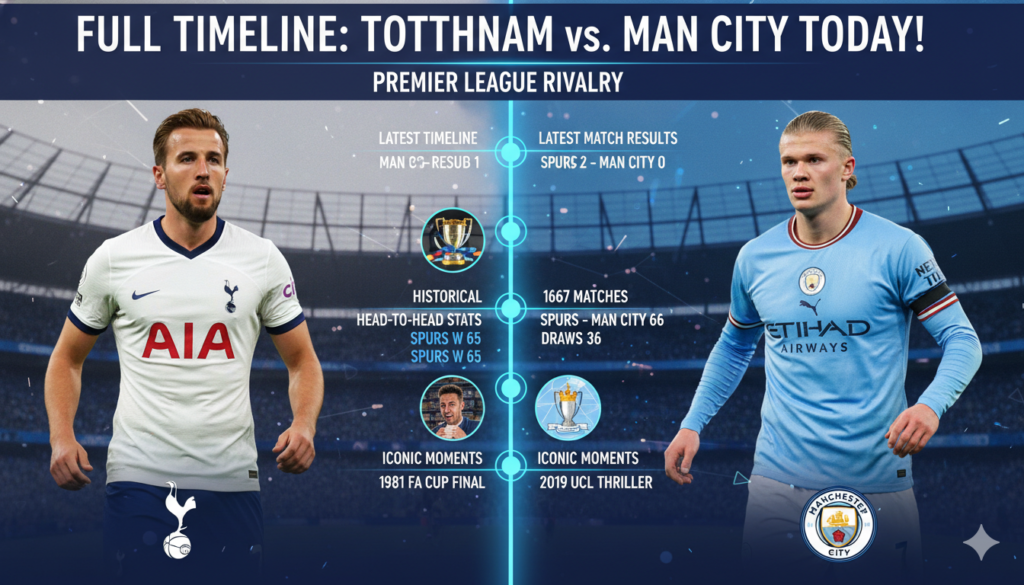 Tottenham vs Man City Timeline
