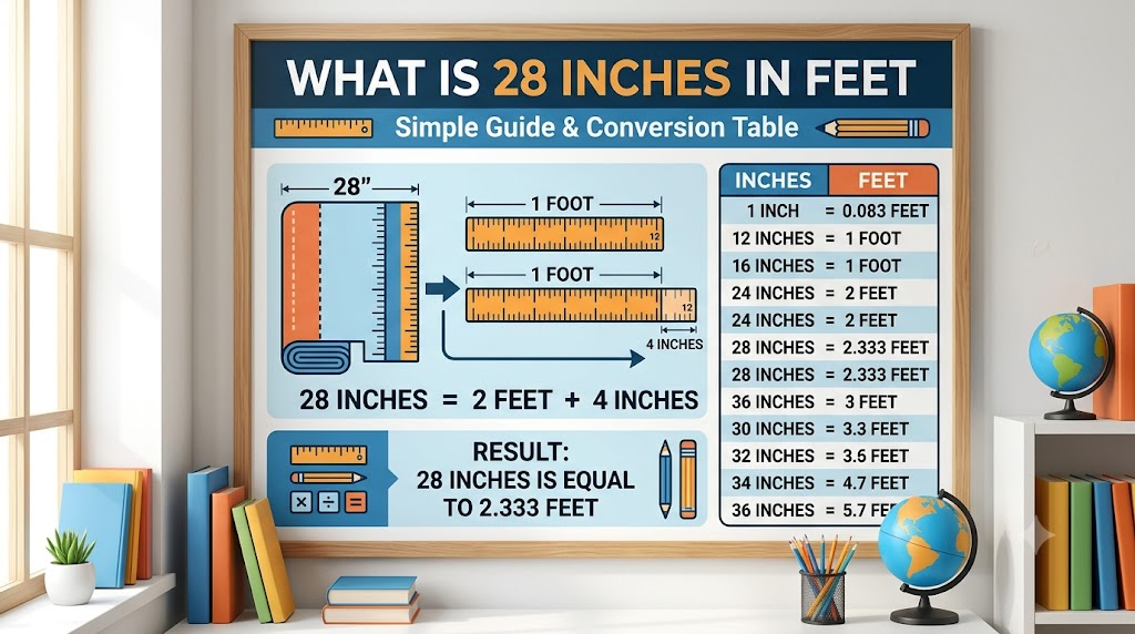 What Is 28 Inches in Feet